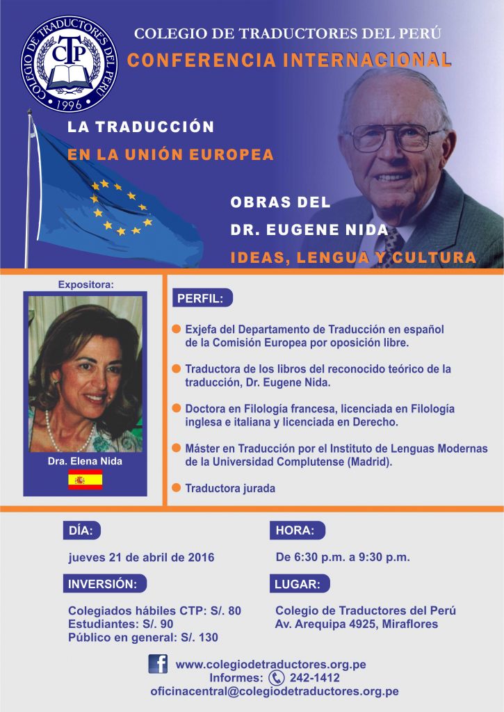 Afiche Conferencia Elena Nida